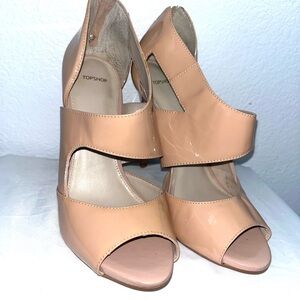 Topshop Tan High Heel Platform Sandals